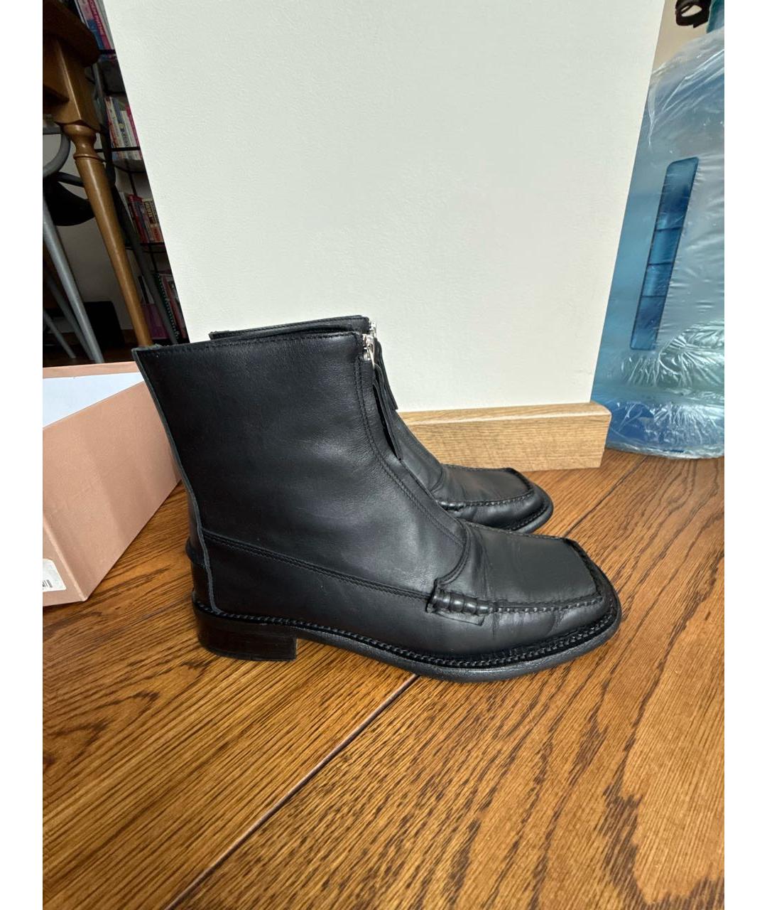 HEREU Черные кожаные ботильоны, фото 2
