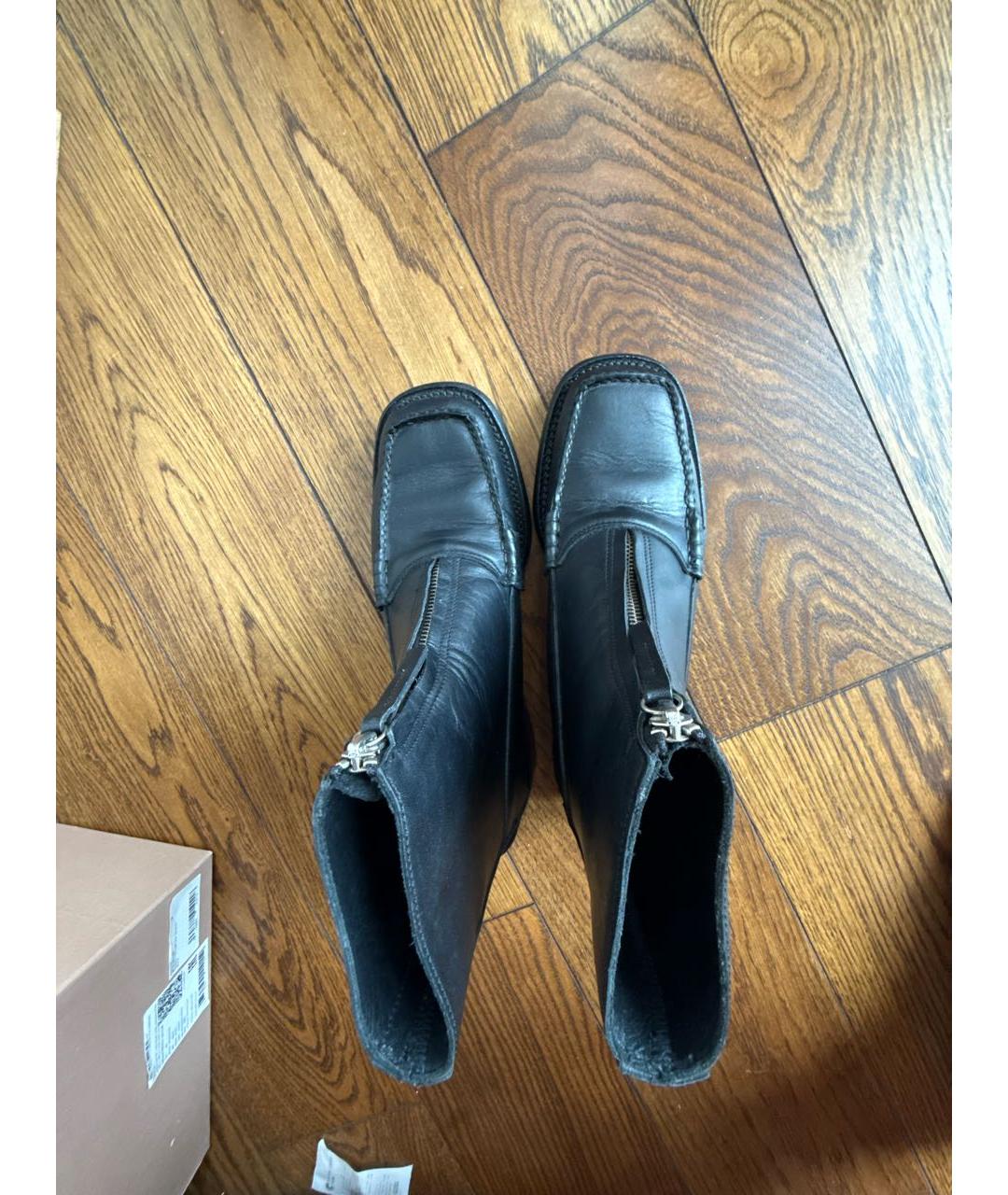 HEREU Черные кожаные ботильоны, фото 4