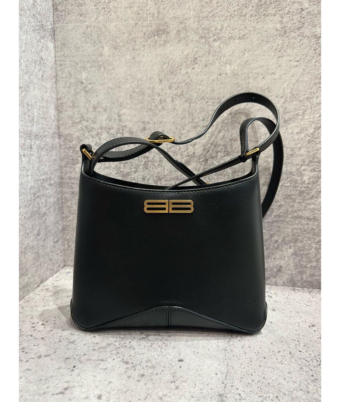 BALENCIAGA Черная кожаная сумка через плечо, фото 2