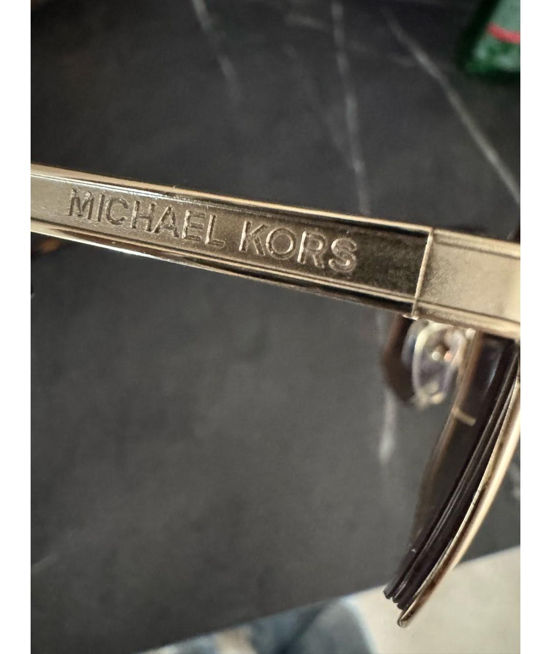 MICHAEL KORS Коричневые металлические солнцезащитные очки, фото 3