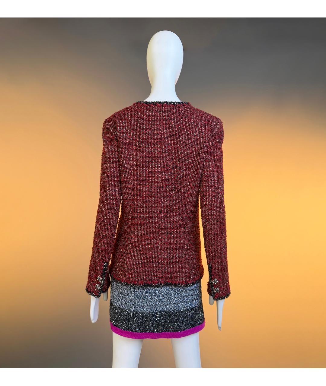 CHANEL Красный твидовый жакет/пиджак, фото 5