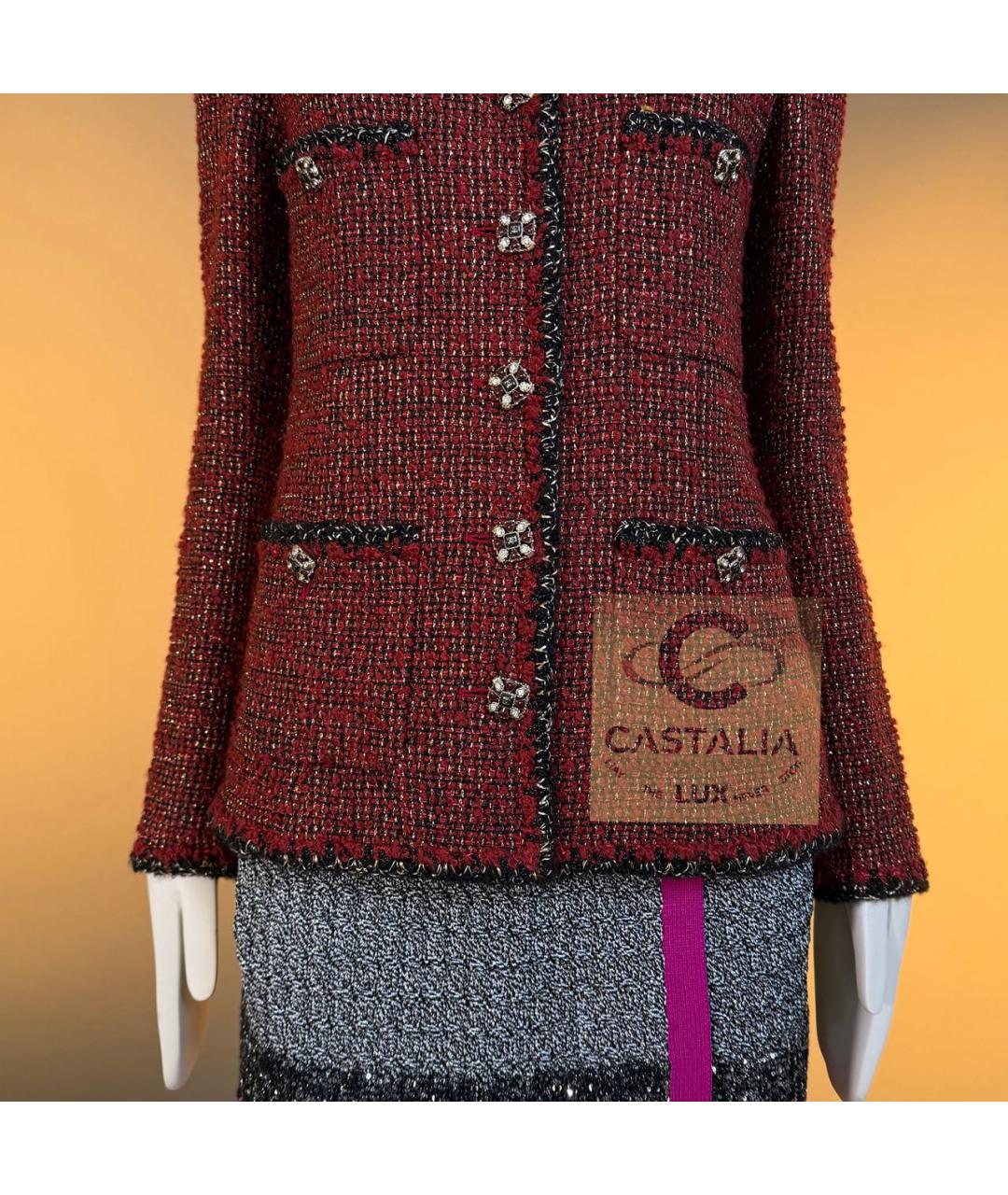 CHANEL Красный твидовый жакет/пиджак, фото 7