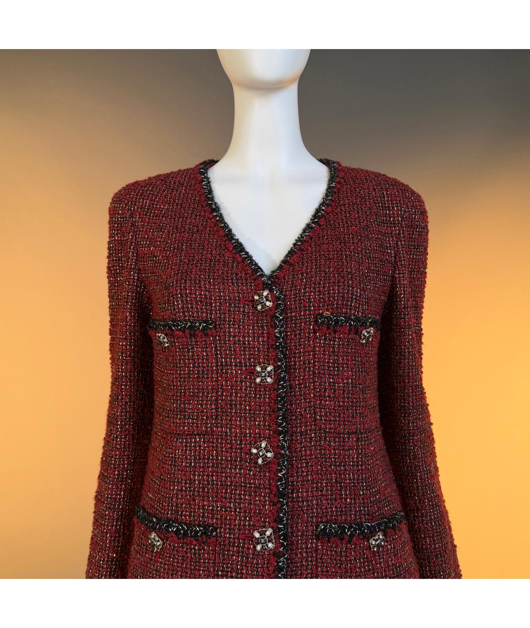 CHANEL Красный твидовый жакет/пиджак, фото 6