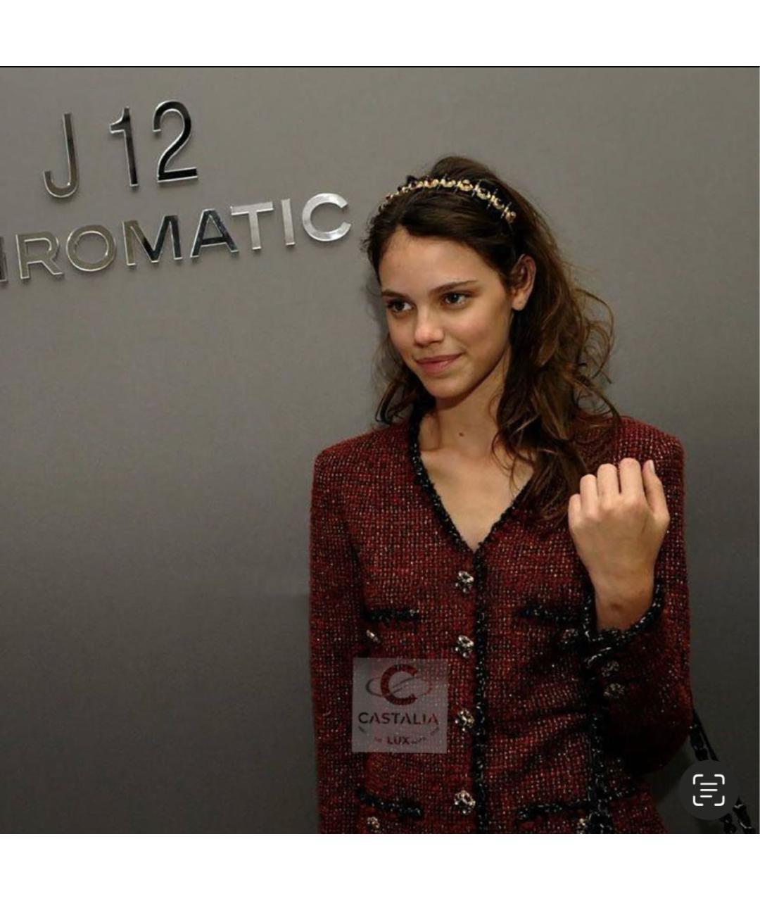 CHANEL Красный твидовый жакет/пиджак, фото 4