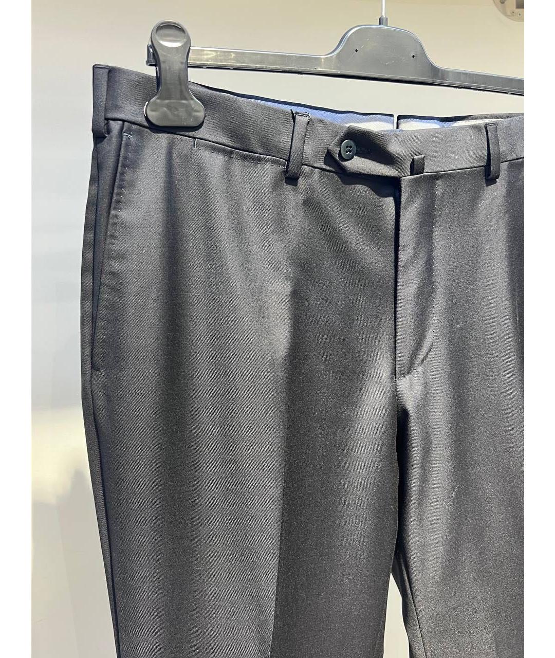 ZZEGNA Черные шерстяные классические брюки, фото 3