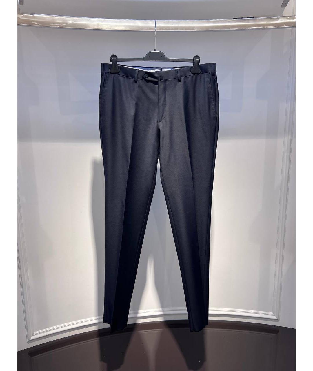 ZZEGNA Черные шерстяные классические брюки, фото 4