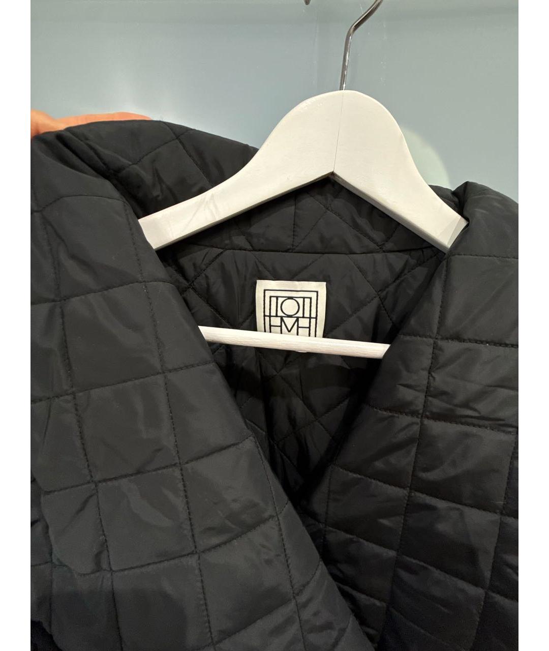 TOTEME Черное полиэстеровое пальто, фото 3