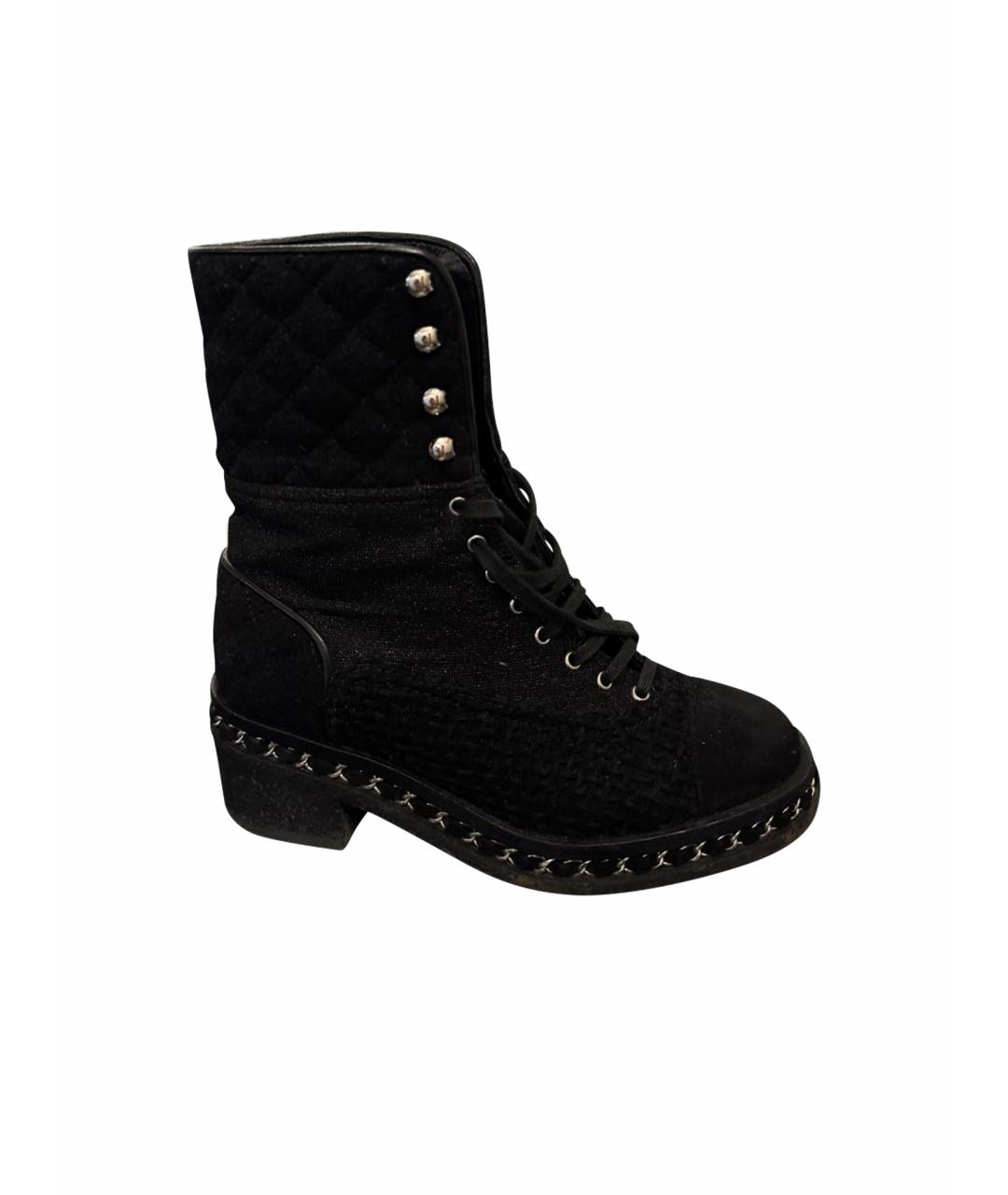 CHANEL Черные замшевые ботинки, фото 1