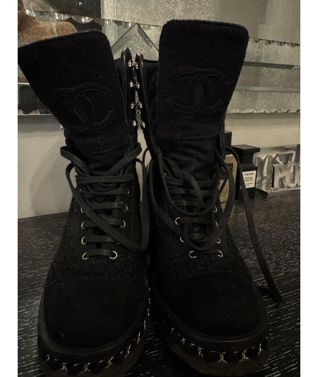 CHANEL Черные замшевые ботинки, фото 3