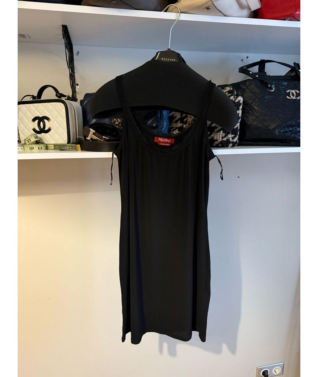 MAX MARA STUDIO Черное вискозное повседневное платье, фото 6