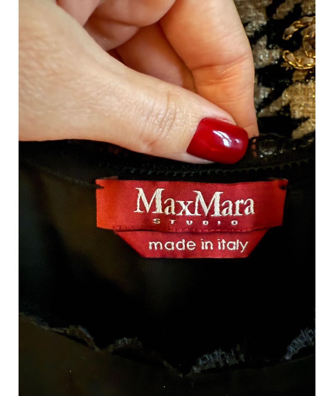 MAX MARA STUDIO Черное вискозное повседневное платье, фото 3