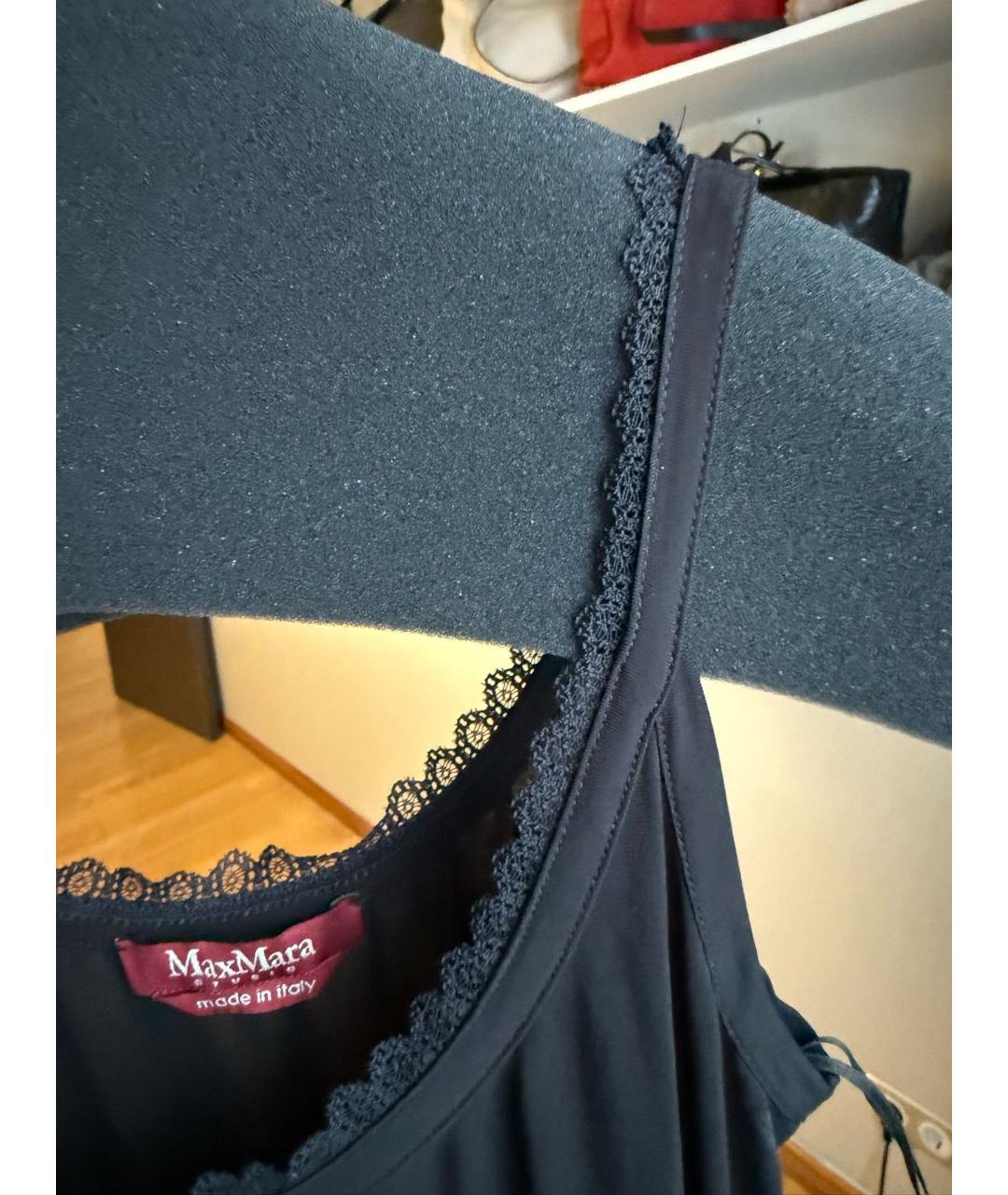 MAX MARA STUDIO Черное вискозное повседневное платье, фото 4