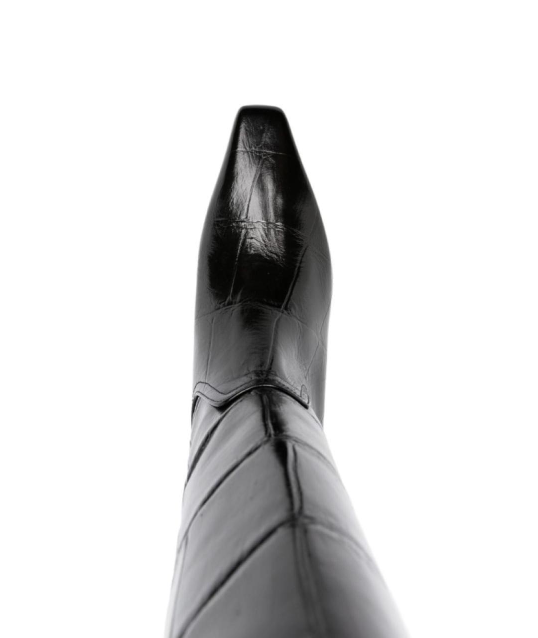 PARIS TEXAS Черные кожаные сапоги, фото 4