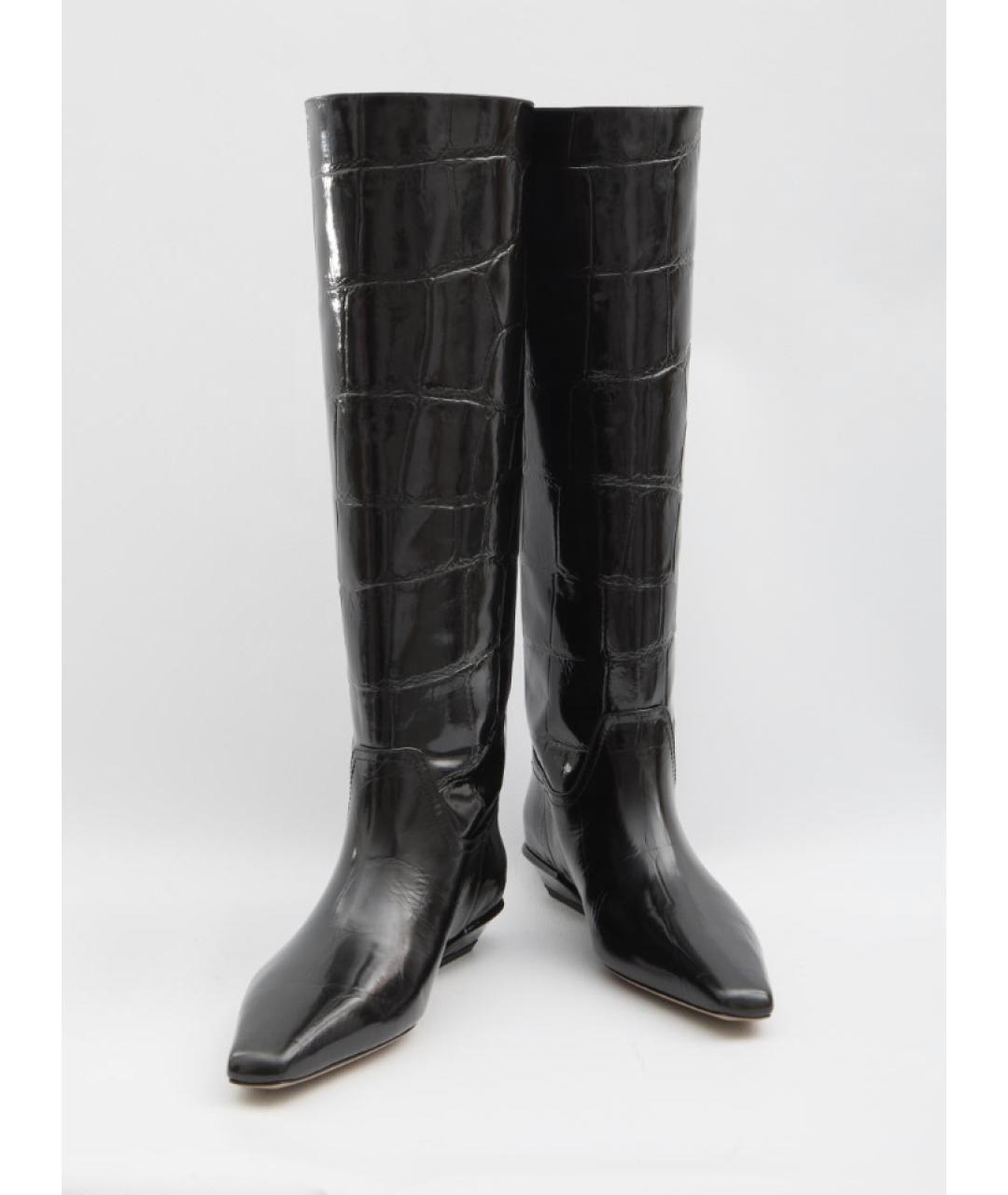 PARIS TEXAS Черные кожаные сапоги, фото 5