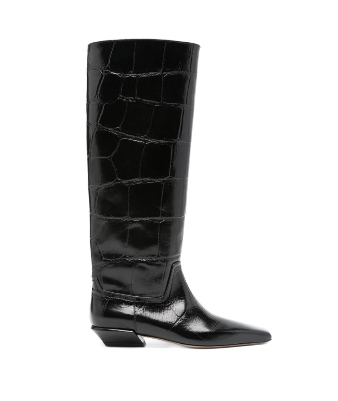 PARIS TEXAS Черные кожаные сапоги, фото 1