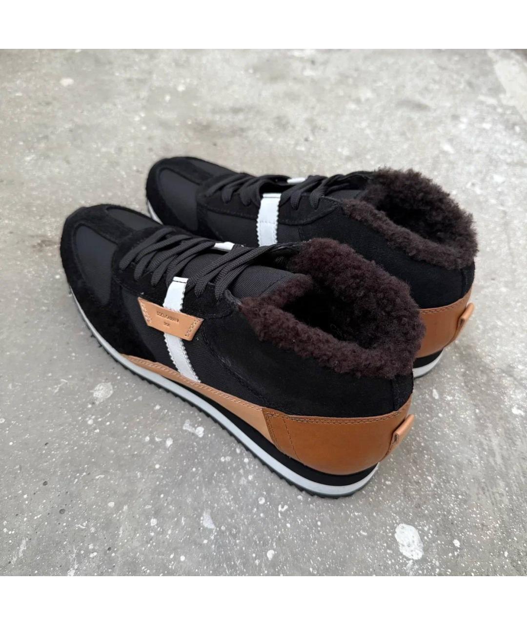 DOLCE&GABBANA Черные кожаные высокие ботинки, фото 3