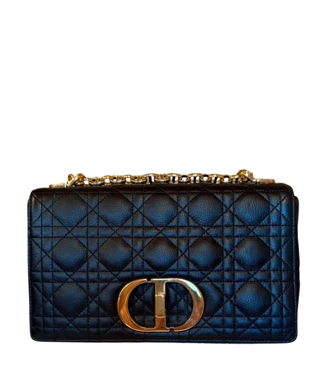 CHRISTIAN DIOR Черная кожаная сумка через плечо, фото 1