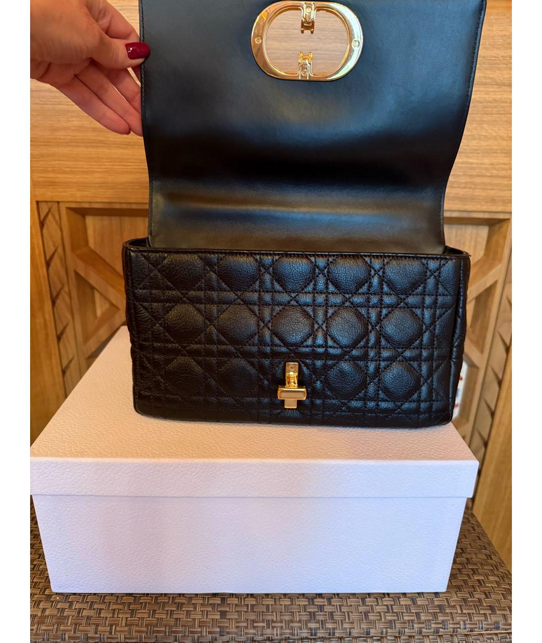 CHRISTIAN DIOR Черная кожаная сумка через плечо, фото 5