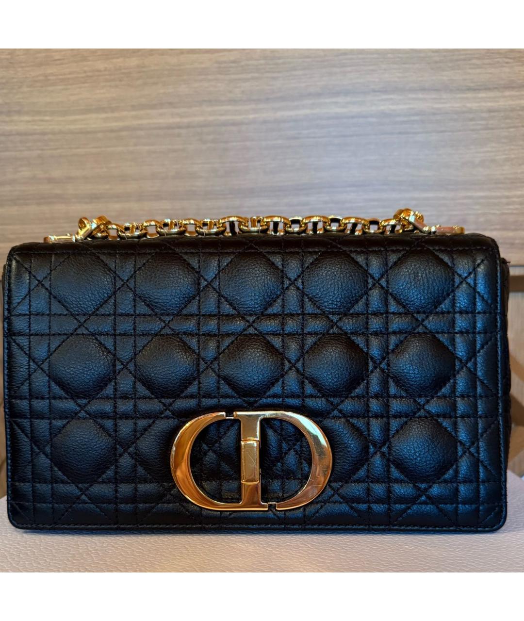 CHRISTIAN DIOR Черная кожаная сумка через плечо, фото 2