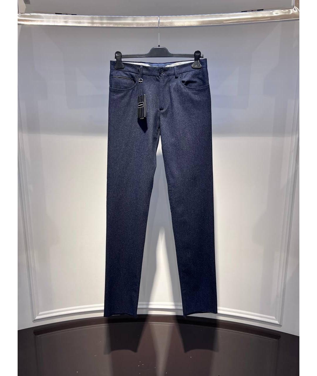 ZZEGNA Черные шерстяные классические брюки, фото 4