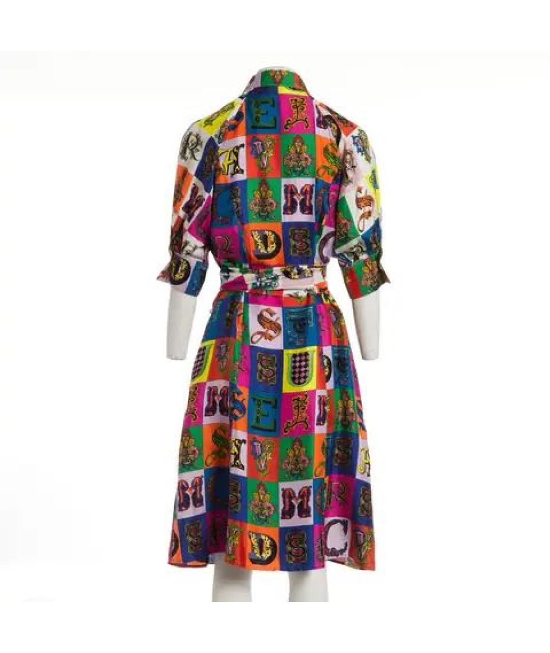 VERSACE Мульти шелковое платье, фото 2