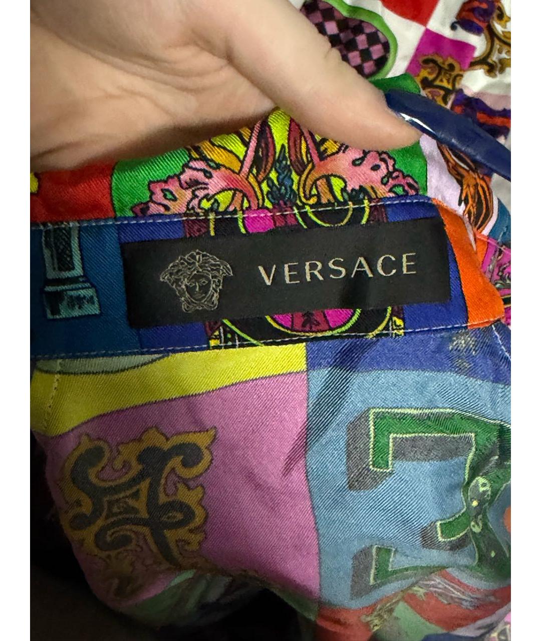 VERSACE Мульти шелковое платье, фото 3