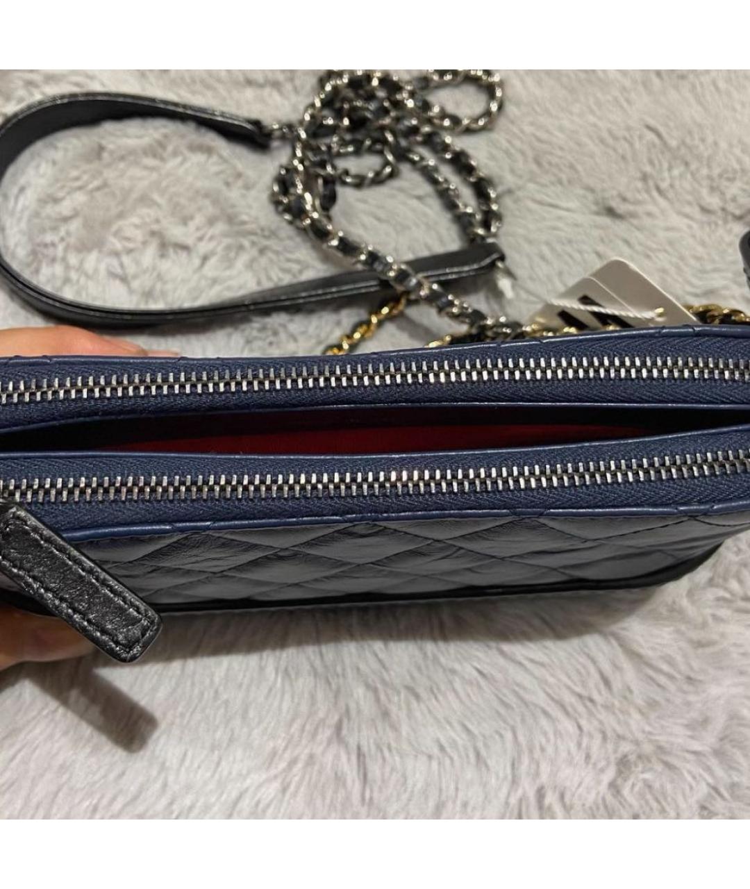 CHANEL Синяя кожаная сумка через плечо, фото 4
