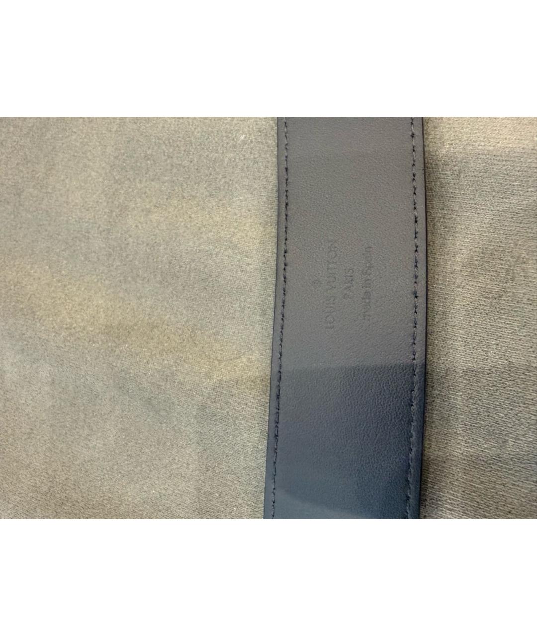 LOUIS VUITTON Темно-синий кожаный ремень, фото 3