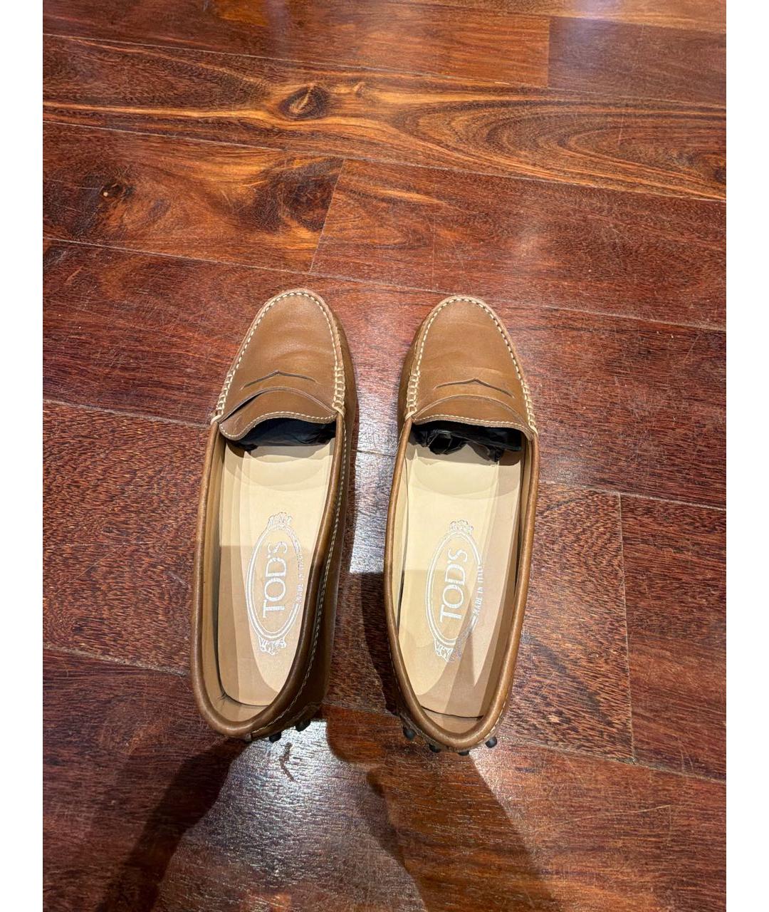 TOD'S Коричневые кожаные мокасины, фото 3