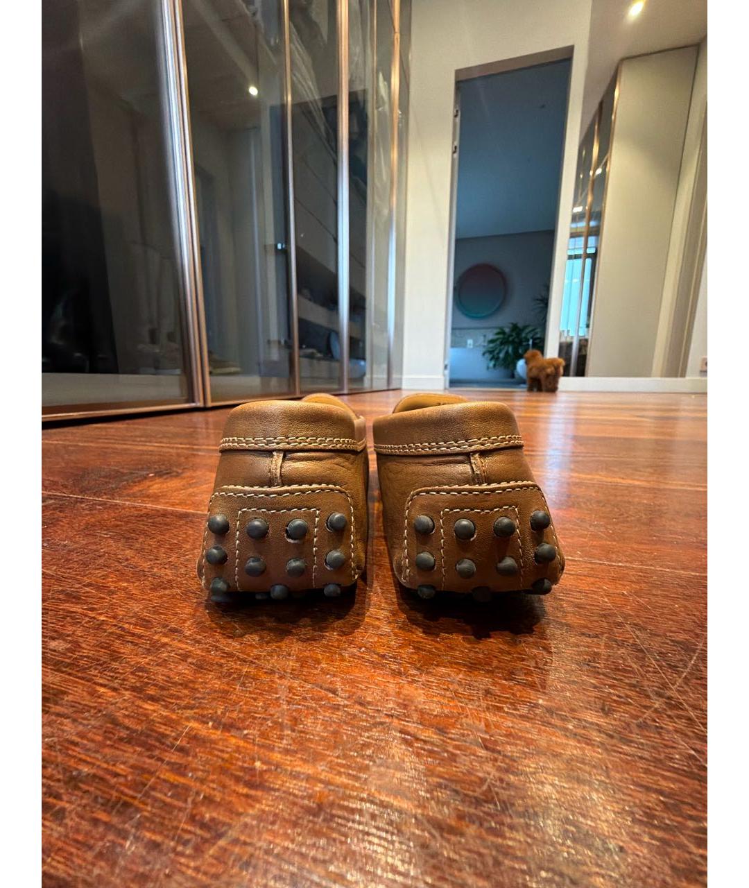 TOD'S Коричневые кожаные мокасины, фото 4