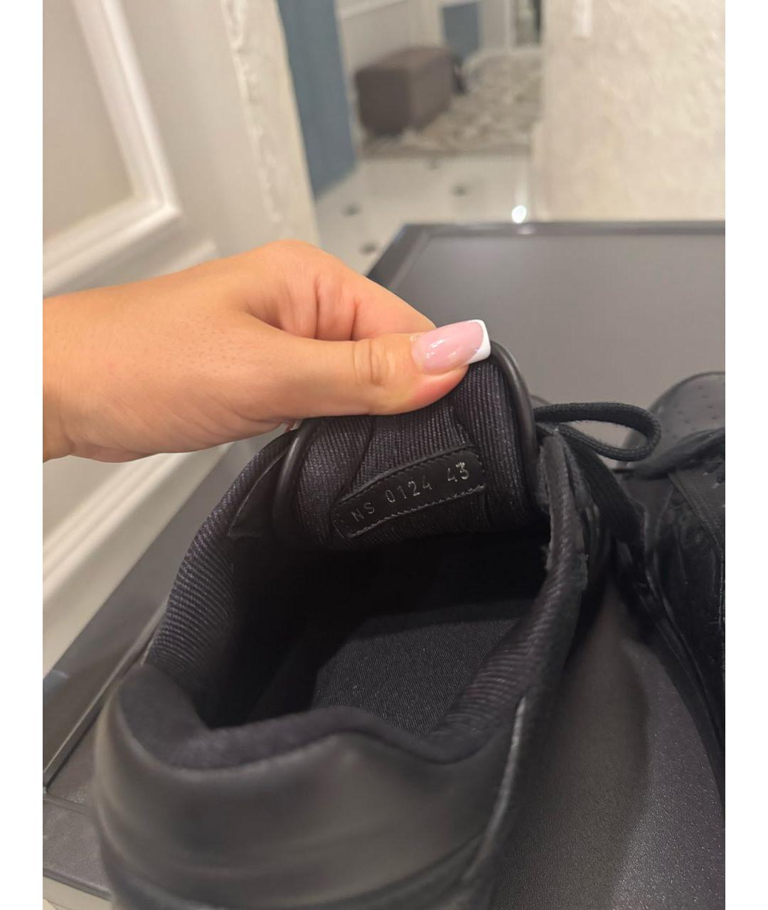 CHRISTIAN DIOR Черные кожаные низкие кроссовки / кеды, фото 7