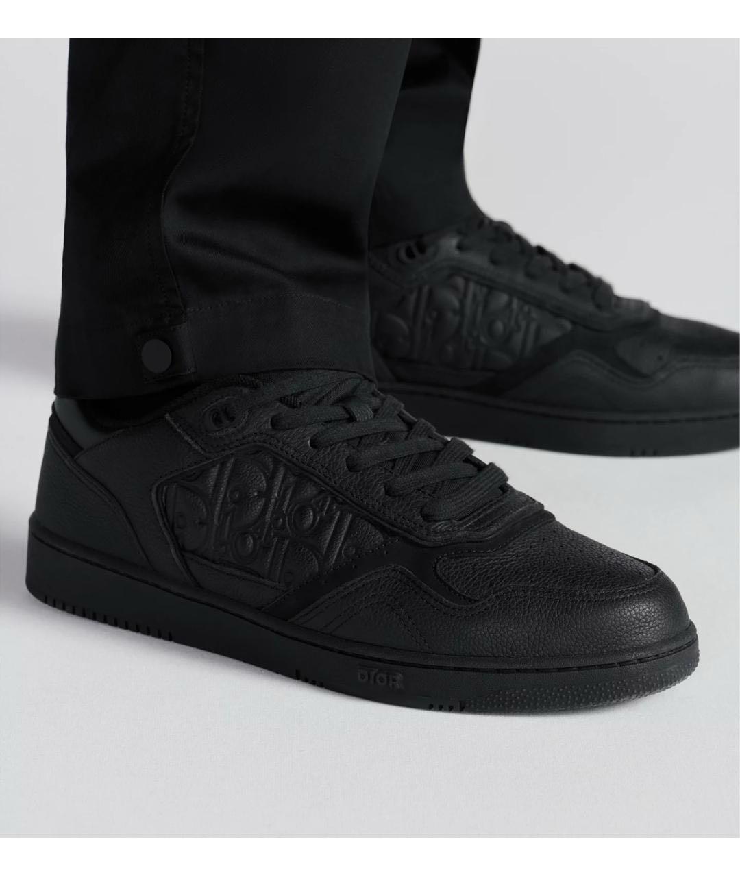 CHRISTIAN DIOR Черные кожаные низкие кроссовки / кеды, фото 2