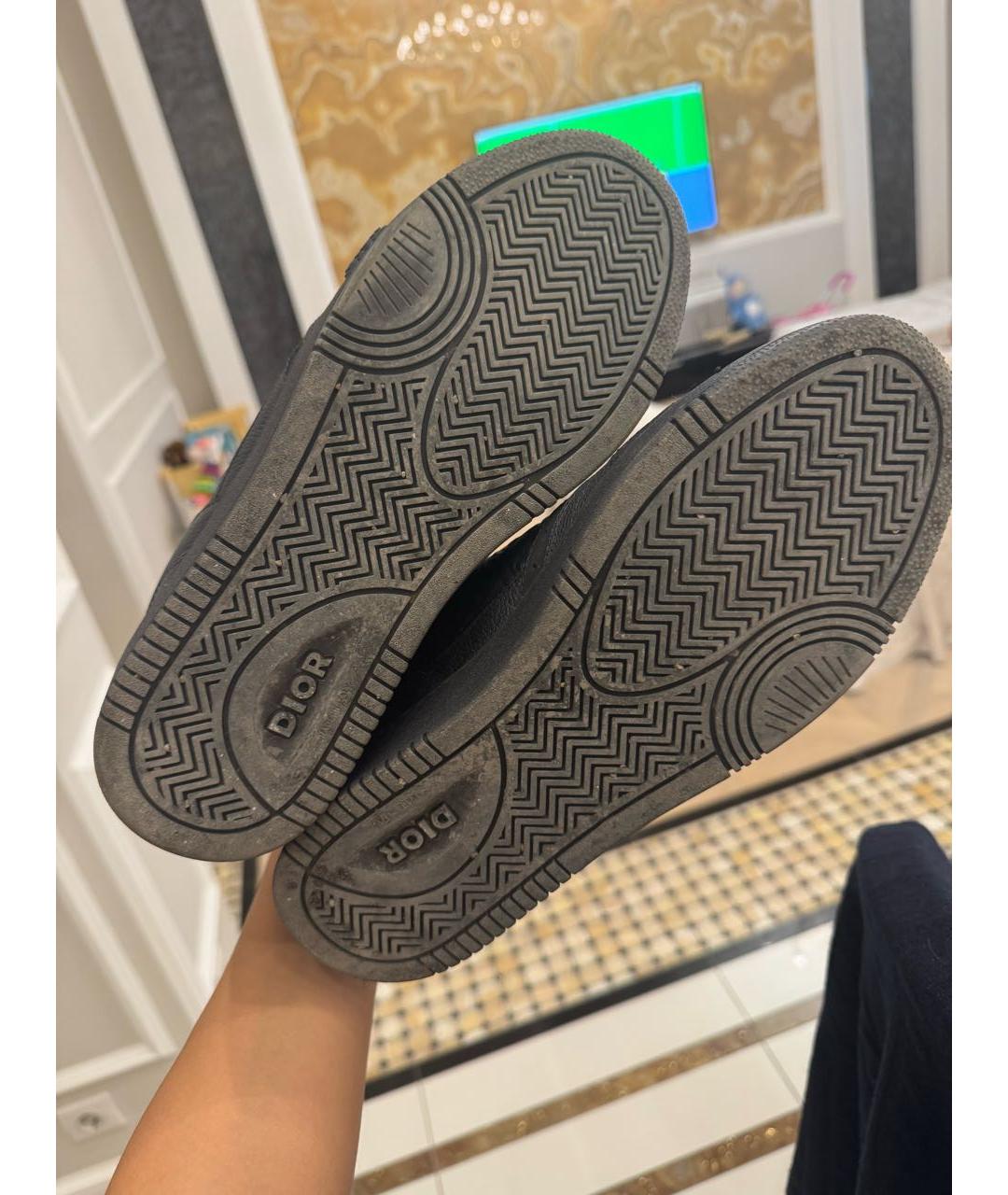 CHRISTIAN DIOR Черные кожаные низкие кроссовки / кеды, фото 8