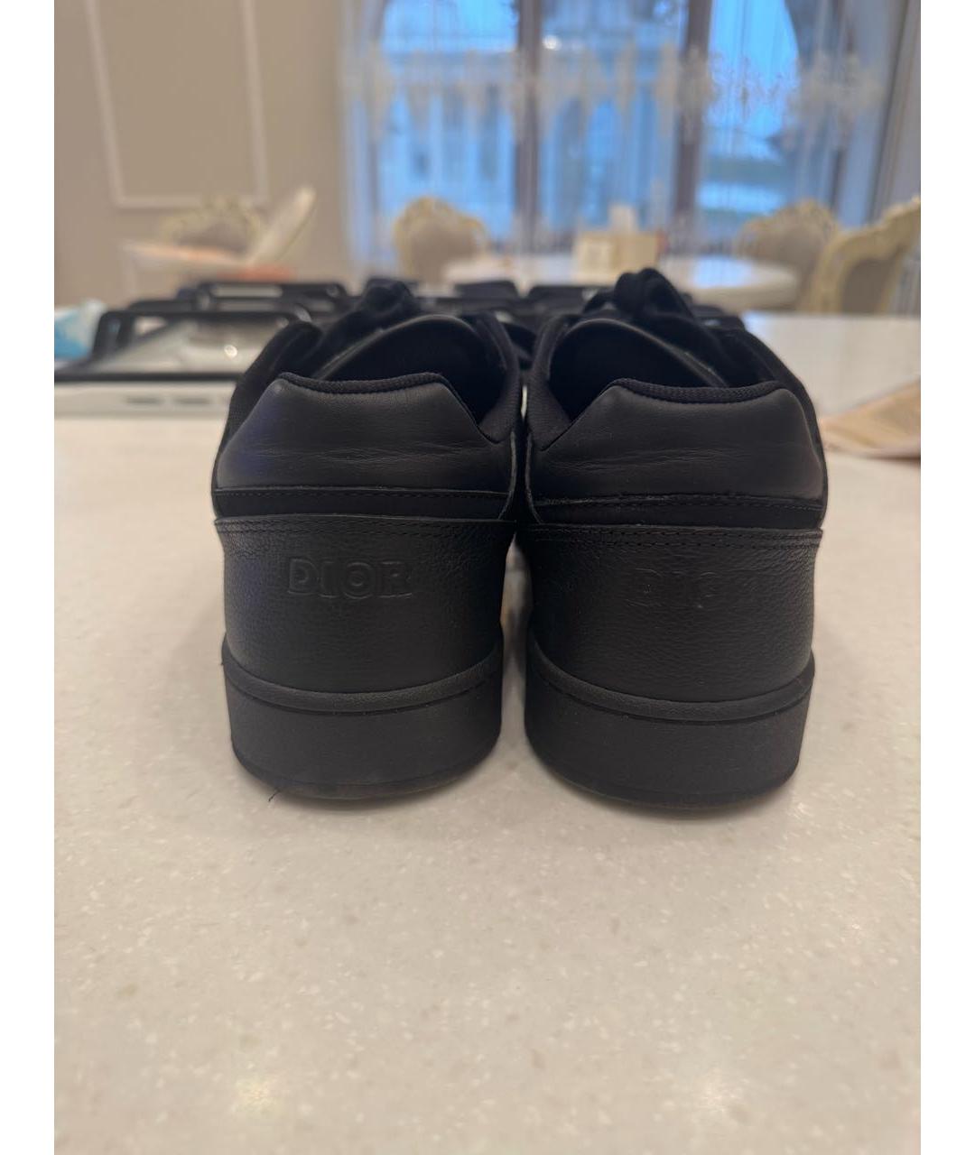 CHRISTIAN DIOR Черные кожаные низкие кроссовки / кеды, фото 5