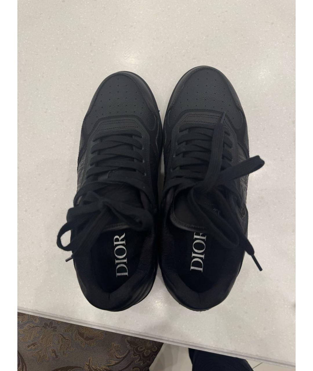 CHRISTIAN DIOR Черные кожаные низкие кроссовки / кеды, фото 6