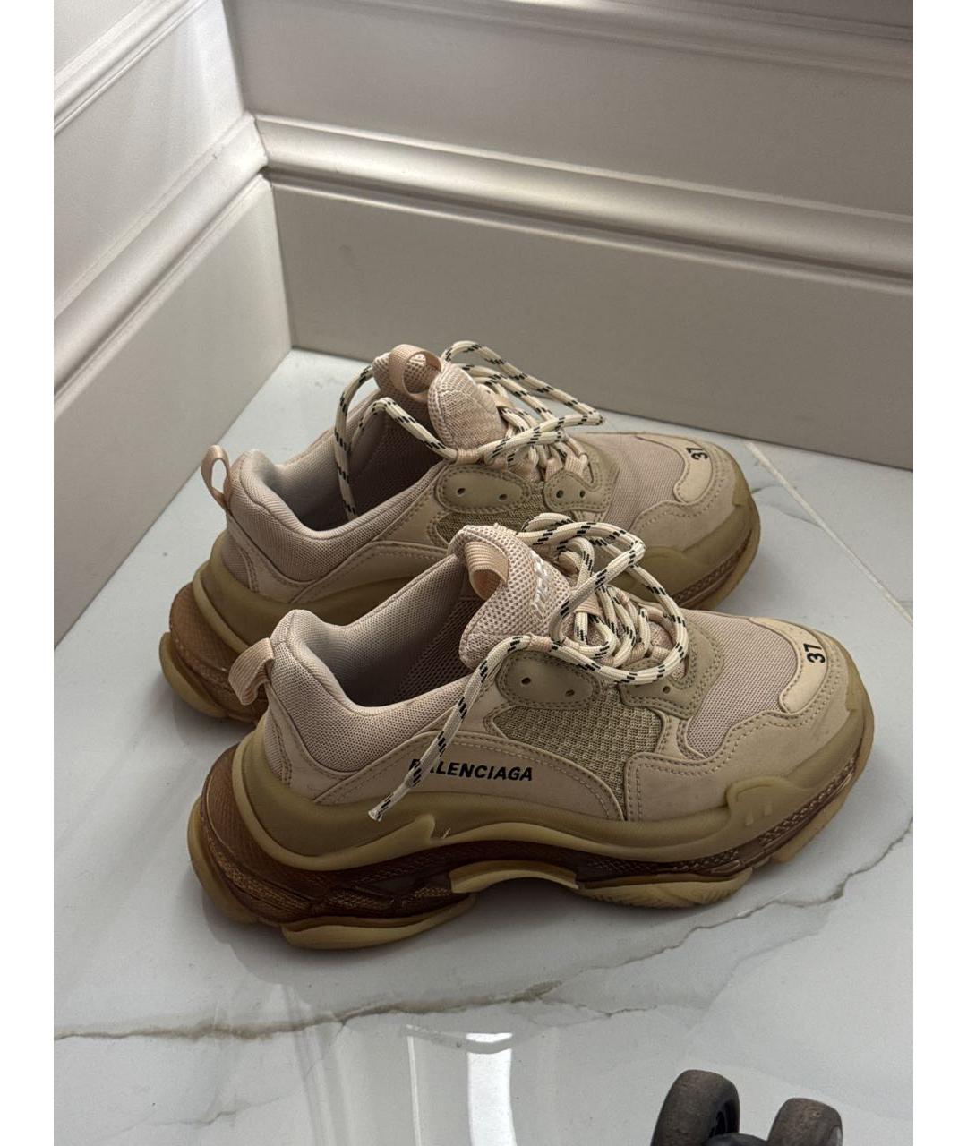 BALENCIAGA Бежевые текстильные кроссовки, фото 2