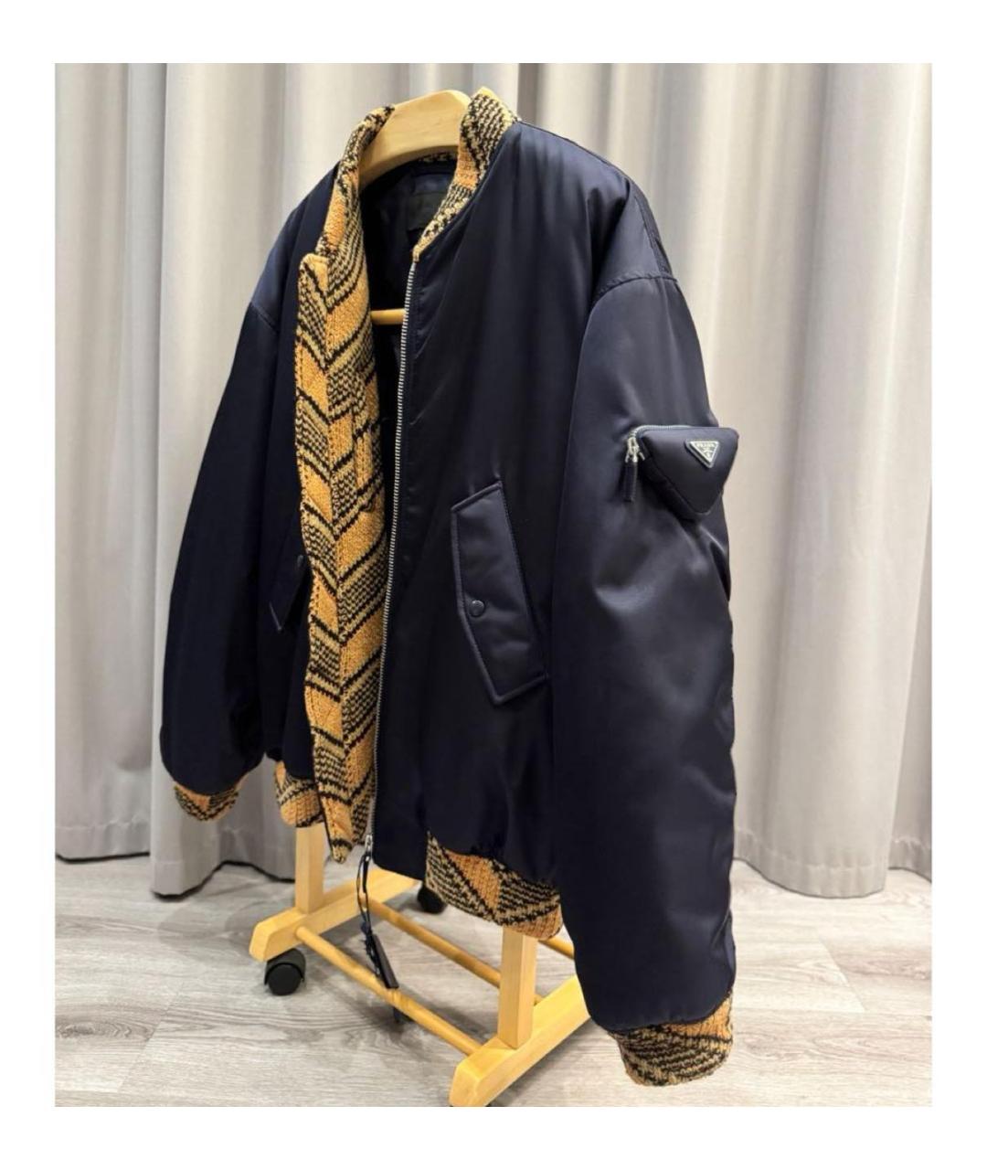 PRADA Темно-синий шерстяной пуховик, фото 2