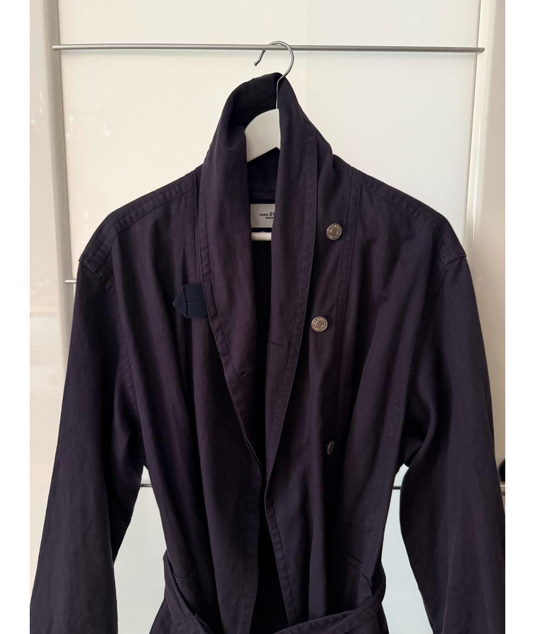 ISABEL MARANT ETOILE Темно-синий деним тренч/плащ, фото 4