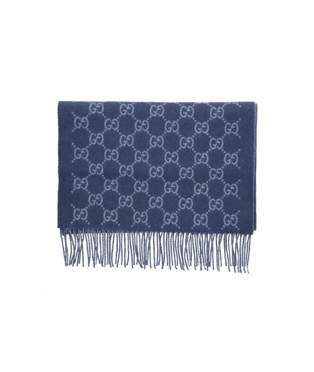 GUCCI Синий кашемировый шарф, фото 2