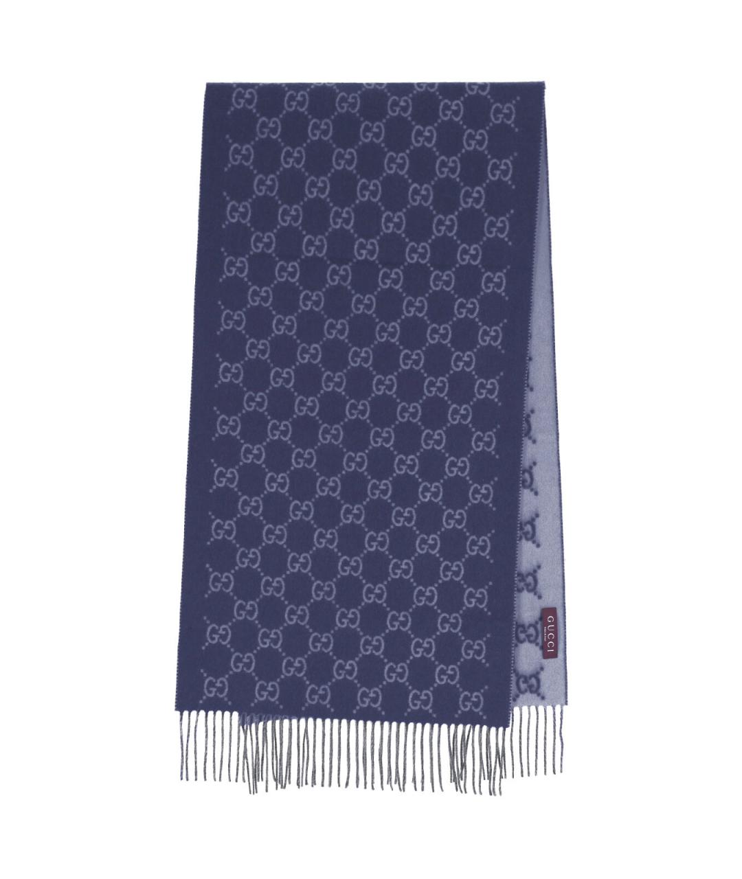 GUCCI Синий кашемировый шарф, фото 1