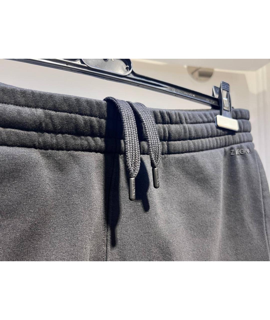 ZZEGNA Черные хлопковые повседневные брюки, фото 3