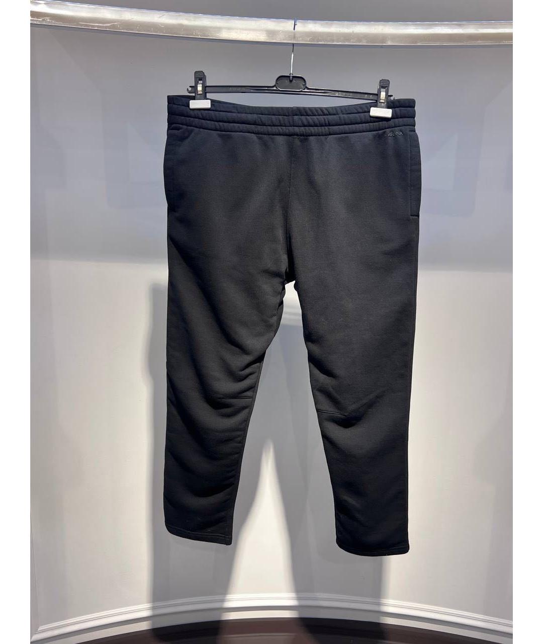 ZZEGNA Черные хлопковые повседневные брюки, фото 2