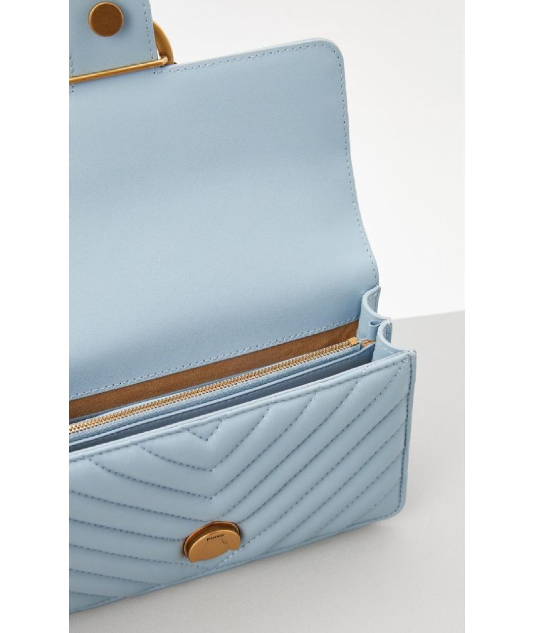 PINKO Голубая кожаная сумка через плечо, фото 4