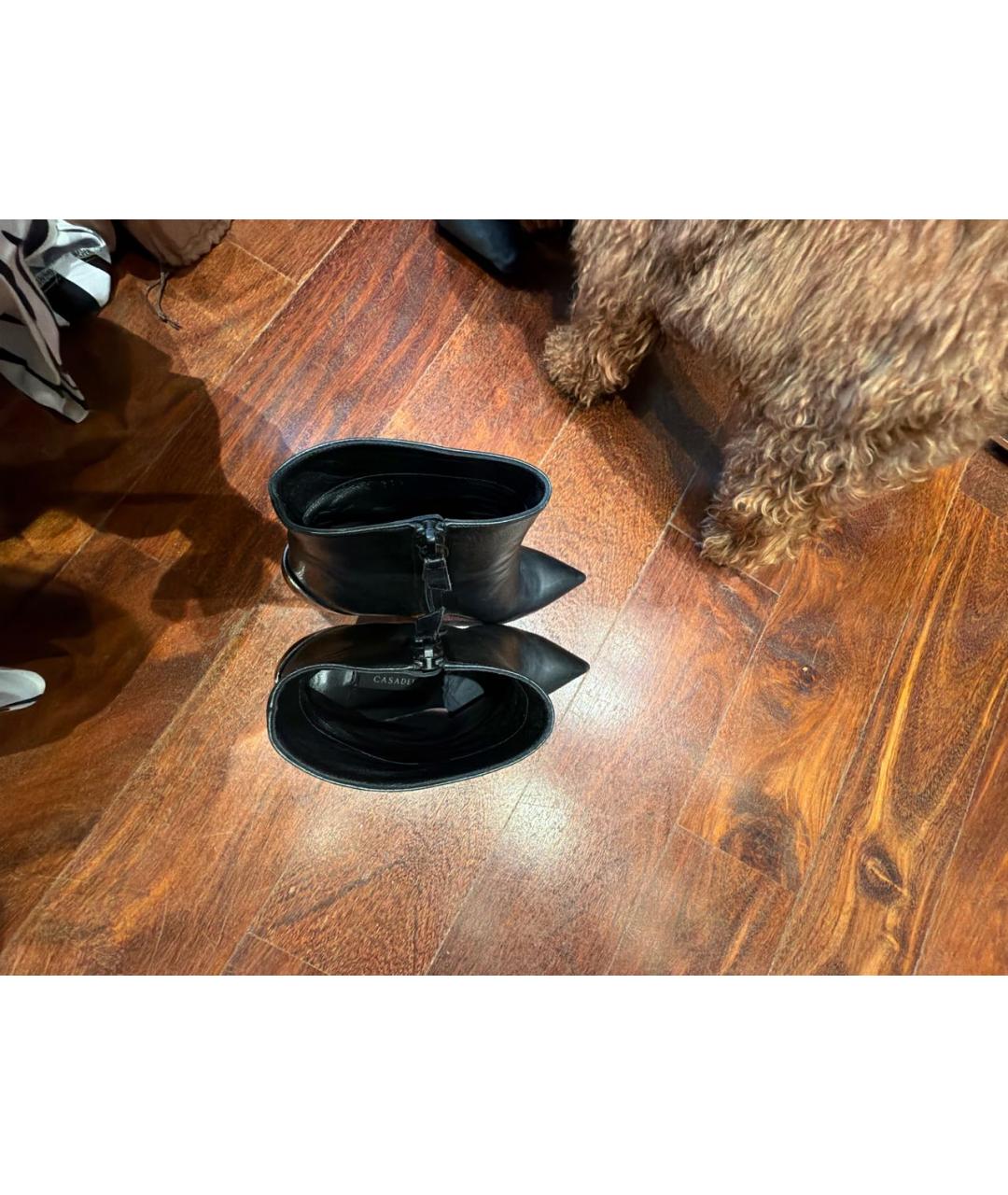 CASADEI Черные кожаные ботильоны, фото 4