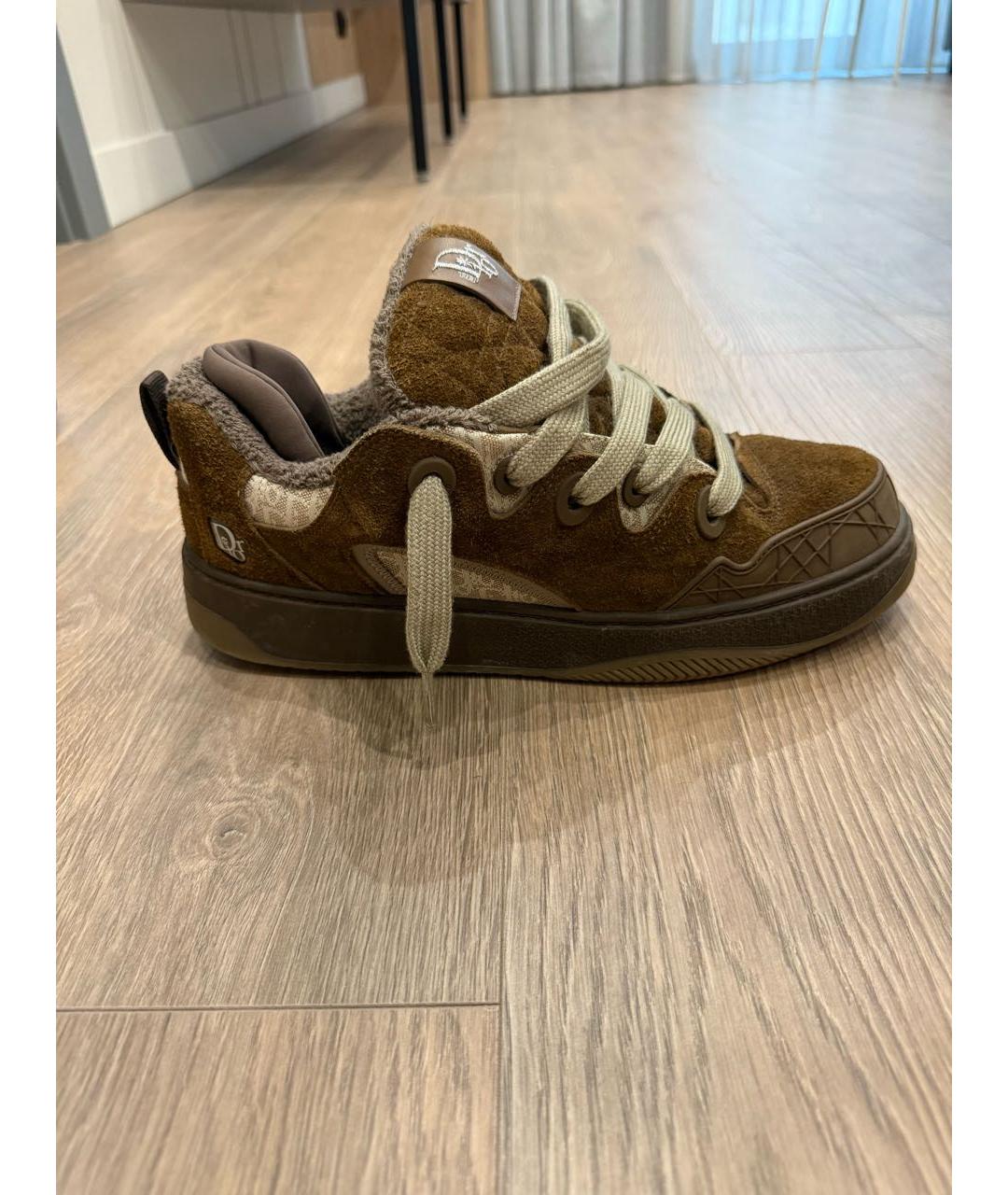 CHRISTIAN DIOR Коричневые замшевые низкие кроссовки / кеды, фото 5