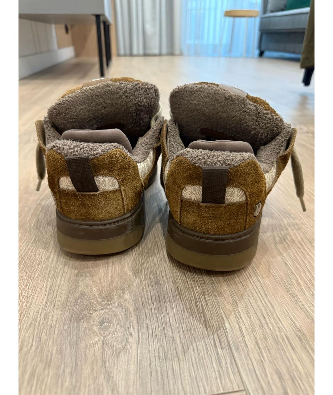 CHRISTIAN DIOR Коричневые замшевые низкие кроссовки / кеды, фото 4