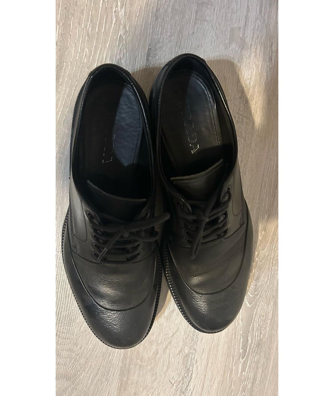 PRADA Черные кожаные туфли, фото 3