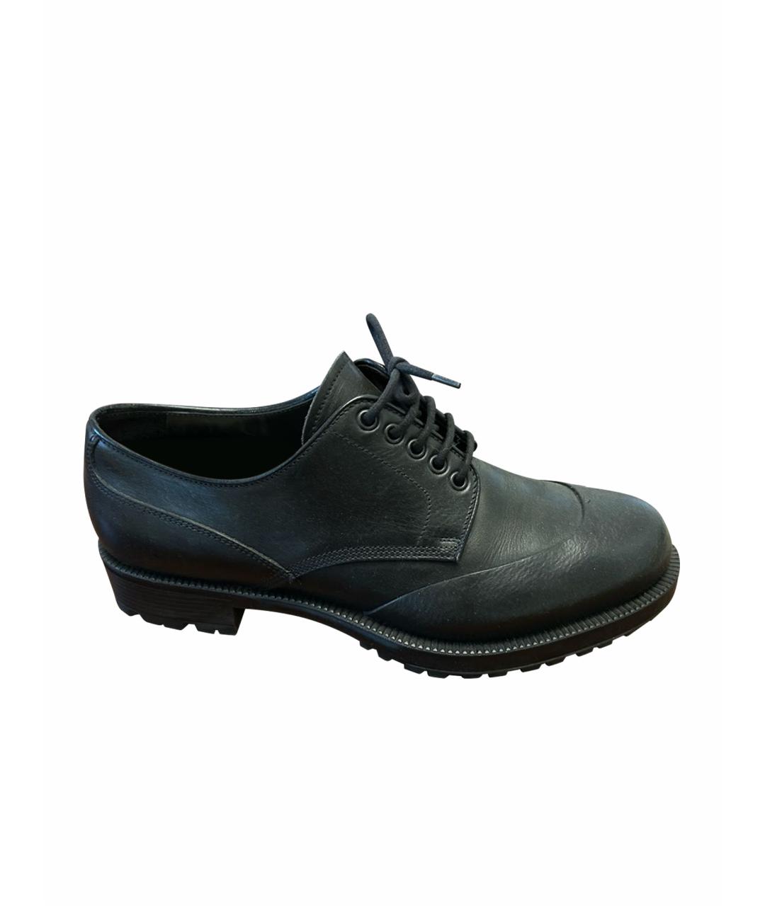 PRADA Черные кожаные туфли, фото 1