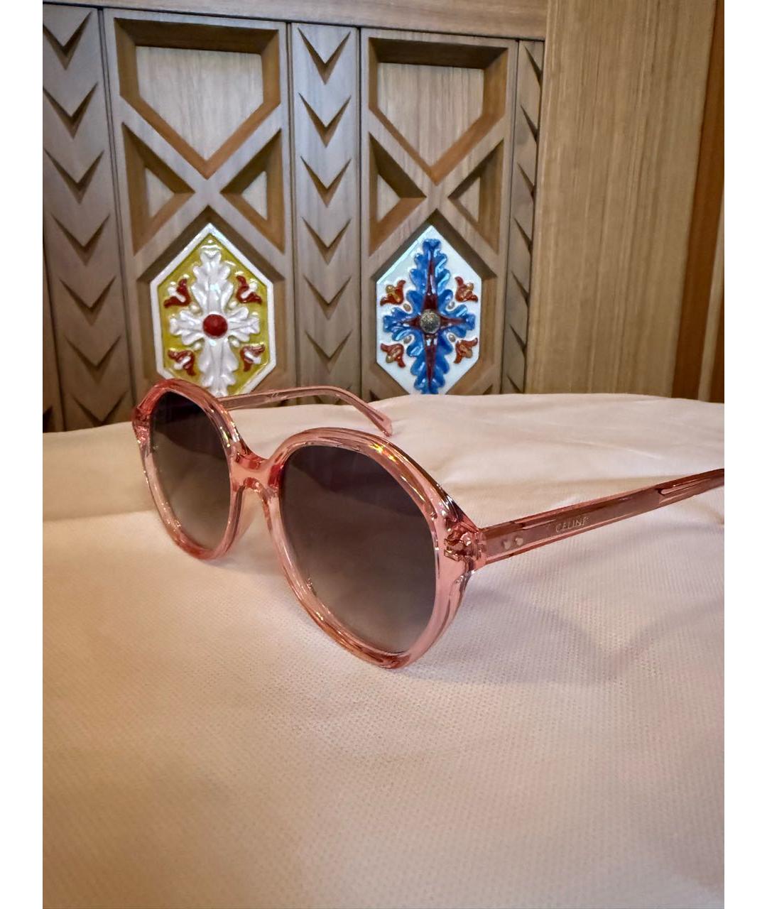 CELINE Розовые пластиковые солнцезащитные очки, фото 2