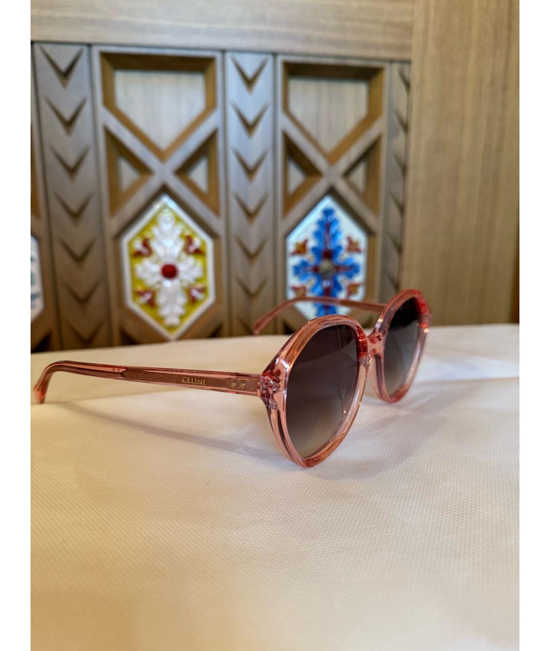 CELINE Розовые пластиковые солнцезащитные очки, фото 3
